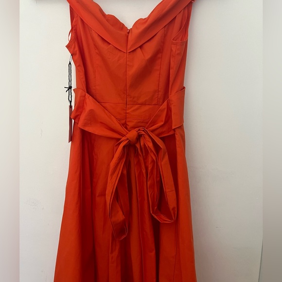 NWT Astr The Label Orange Poplin Dress Size Small - Picture 5 of 13